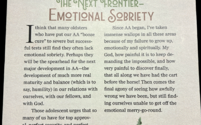 The Next Frontier: Emotional Sobriety by Bill Wilson (Grapevine, January 1958)